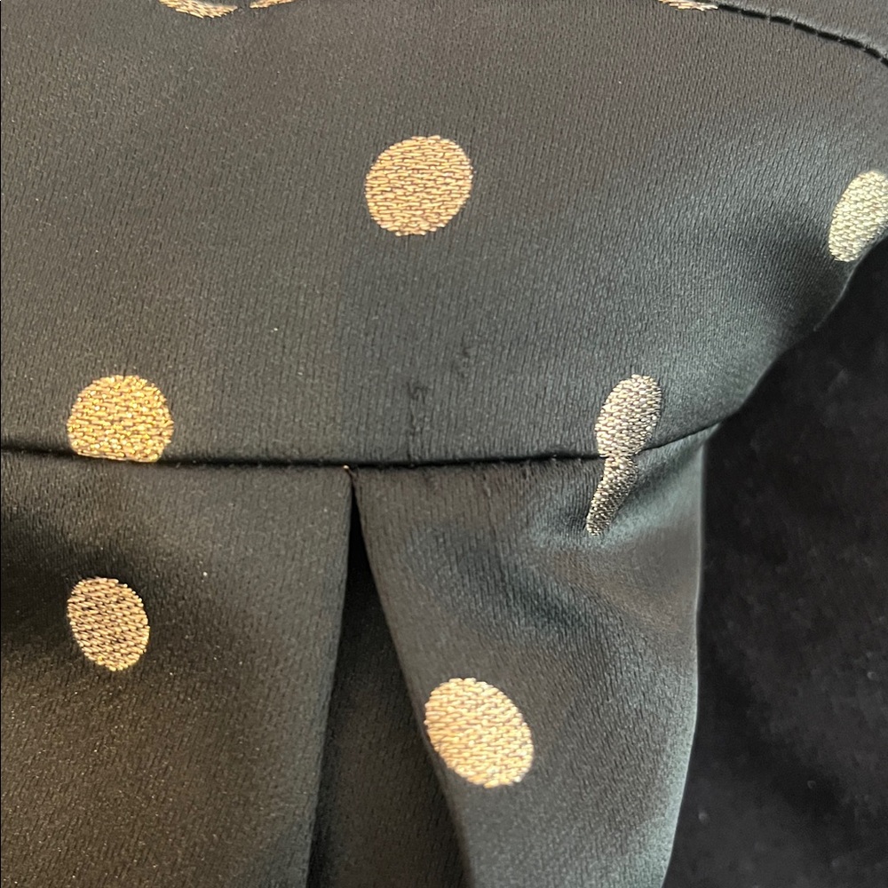 EUC White House Black Market Black Dress with Gold Dots, Pockets and Belt (8) - Picture 14 of 15